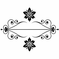 Floral design elements vintage dividers black silhouette
