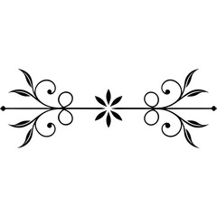 Floral design elements vintage dividers black silhouette