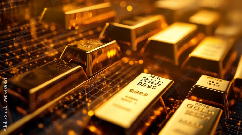 Poster close-up of gold price movements on a computer screen, highlighting a recent spike.