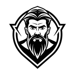 Beard Man Logo vector silhouette