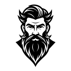 Beard Man Logo vector silhouette