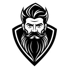 Beard Man Logo vector silhouette