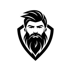 Beard Man Logo vector silhouette