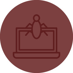 Bug Report Vector Line Maroon Circle Maroon