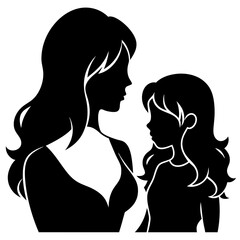 mother and daughter silhouette