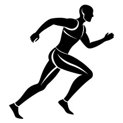 Minimal Running Athlete Silhouette