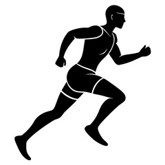 Minimal Running Athlete Silhouette