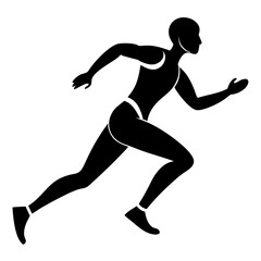 Minimal Running Athlete Silhouette