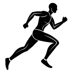 Minimal Running Athlete Silhouette