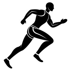 Minimal Running Athlete Silhouette