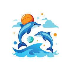 Cute Animal Playing Vector Illustration. Animal Nature Icon Concept