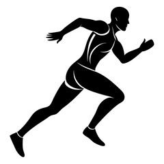 Minimal Running Athlete Silhouette