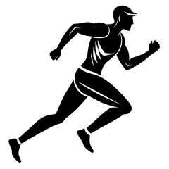 Minimal Running Athlete Silhouette