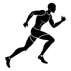 Minimal Running Athlete Silhouette