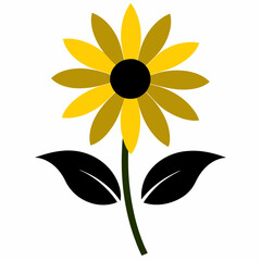 Maryland's black-eyed Susan Flowers black color vector design in white background