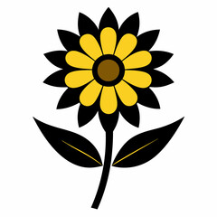 Maryland's black-eyed Susan Flowers black color vector design in white background
