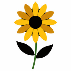 Maryland's black-eyed Susan Flowers black color vector design in white background