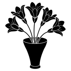 Beautiful freesia in vase on white background