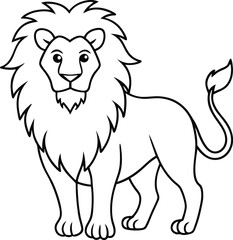 Fototapeta premium Illustration of a Lion: A Detailed and Artistic Representation Showcasing the Majestic Mane, Powerful Gaze, and Regal Presence of the King of the Jungle