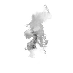 A grey smoke cloud is floating in the air