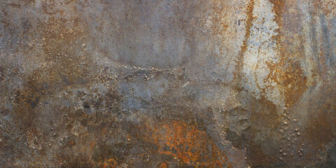 Old metal texture with a rusty surface. Rusted background. Grunge background. Banner. 