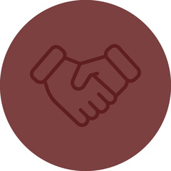 Obraz premium Handshake Vector Line Maroon Circle Maroon