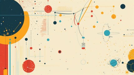 Science presentation template with random numbers and space for analysis and promotion