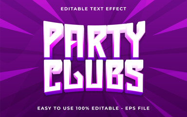 3d Party Clubs gradient sparkle text style effect template editable text effect