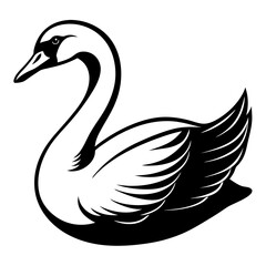 Obraz premium Mute swan vector silhouette 