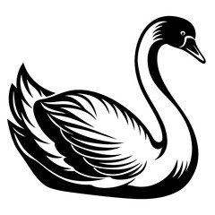 Mute swan vector silhouette 