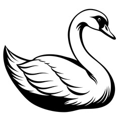 Mute swan vector silhouette 