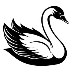 Mute swan vector silhouette 