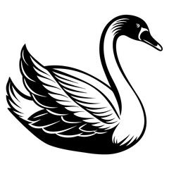 Mute swan vector silhouette 