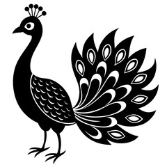  Vector illustration of a beautiful peacock