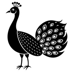  Vector illustration of a beautiful peacock