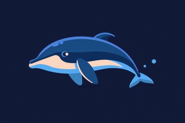 Fototapeta premium Cartoon Dolphin Illustration