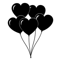 Heart-shaped balloons vector illustration 