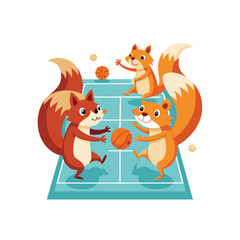 Cute Animal Playing Vector Illustration. Animal Nature Icon Concept