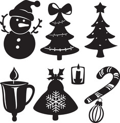 set of christmas icons