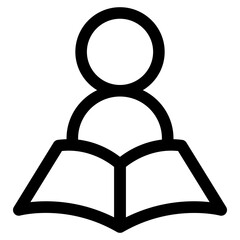 Reading icon in thin line style vector illustration graphic design