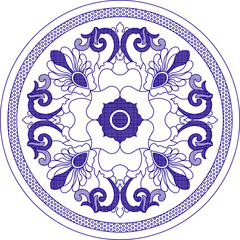 Sketch vector illustration silhouette design decoration icon logo symbol ornament mandala rosette classic vintage floral european