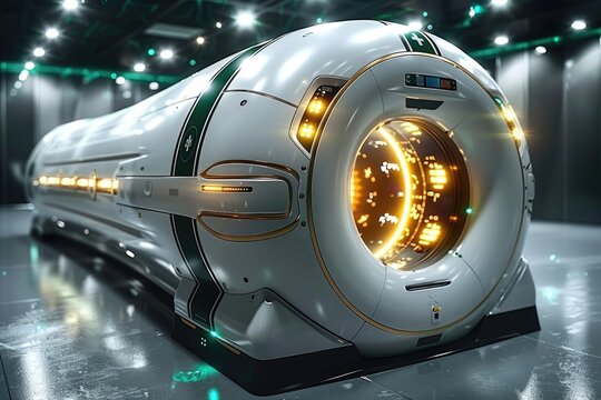 Futuristic Cryogenic Chamber or Pod for Space Travel - Powered by Adobe