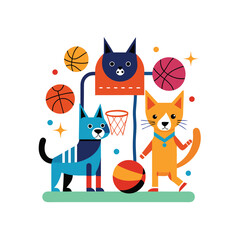 Cute Animal Playing Vector Illustration. Animal Nature Icon Concept