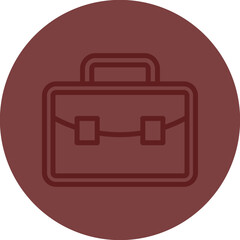 Briefcase Vector Line Maroon Circle Maroon