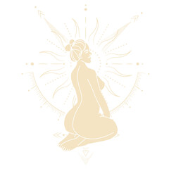 illustration set of moon phases. Different stages of moonlight activity in vintage engraving style. Zodiac Signs	