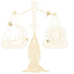 illustration set of moon phases. Different stages of moonlight activity in vintage engraving style. Zodiac Signs	