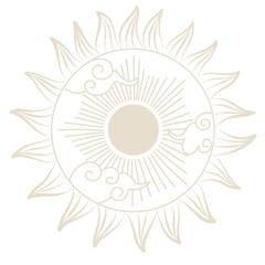 illustration set of moon phases. Different stages of moonlight activity in vintage engraving style. Zodiac Signs	