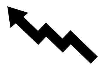 Upward direction arrow vector graphic icon showing business growth bar graph. arrow with vector graphic symbol. Upward arrow fintech logo isolated on white background. png