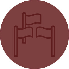 Party Flag Vector Line Maroon Circle Maroon