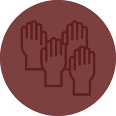 Election Volunteers Vector Line Maroon Circle Maroon